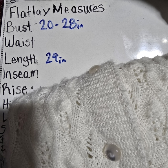 Vintage 50s scalloped buttondown white Cottagecore cardigan sweater - Picture 5 of 6